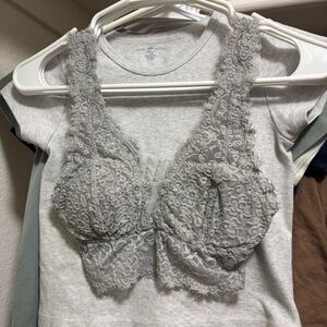 Aerie Gray Lace Bralette